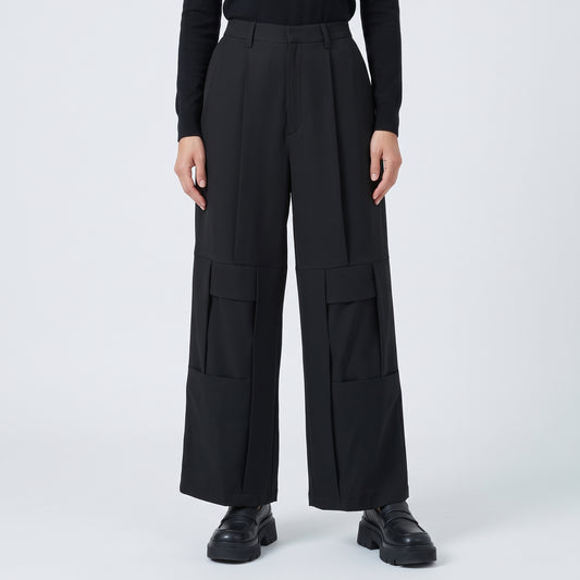 Tailored Wide Leg Cargo Trousers