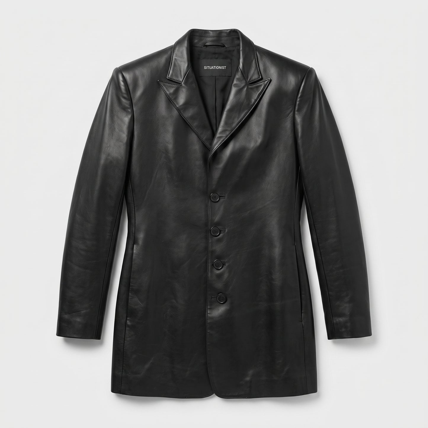 Structured Black Leather Jacket