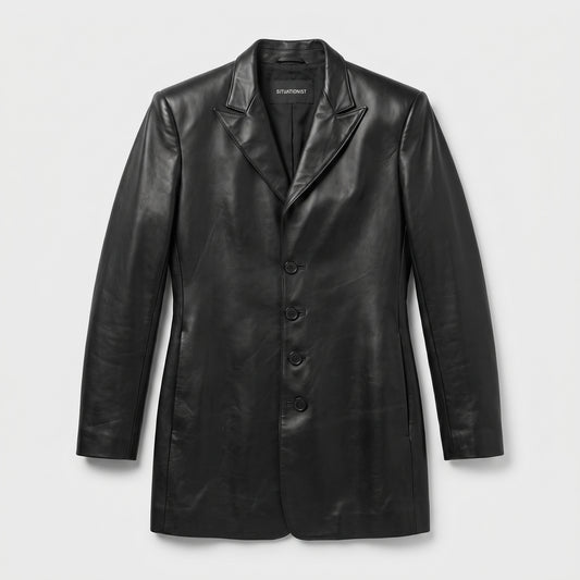 Structured Black Leather Jacket