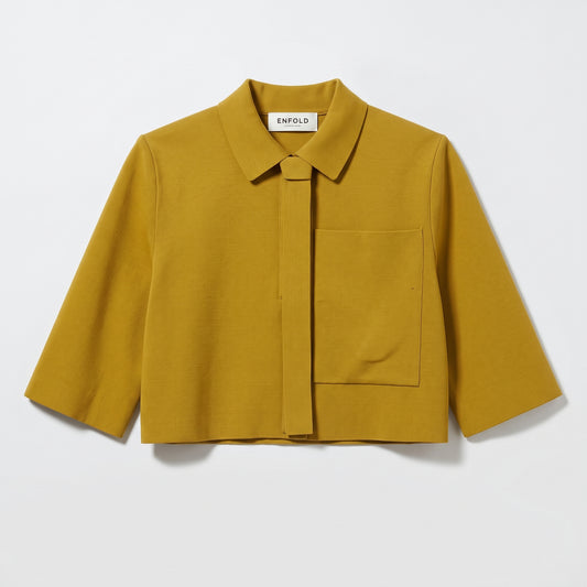 Cropped Mustard Utility Shirt