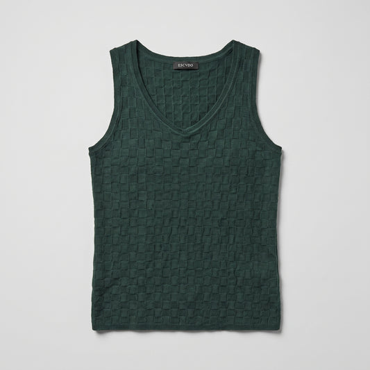 Textured V-Neck Knit Vest