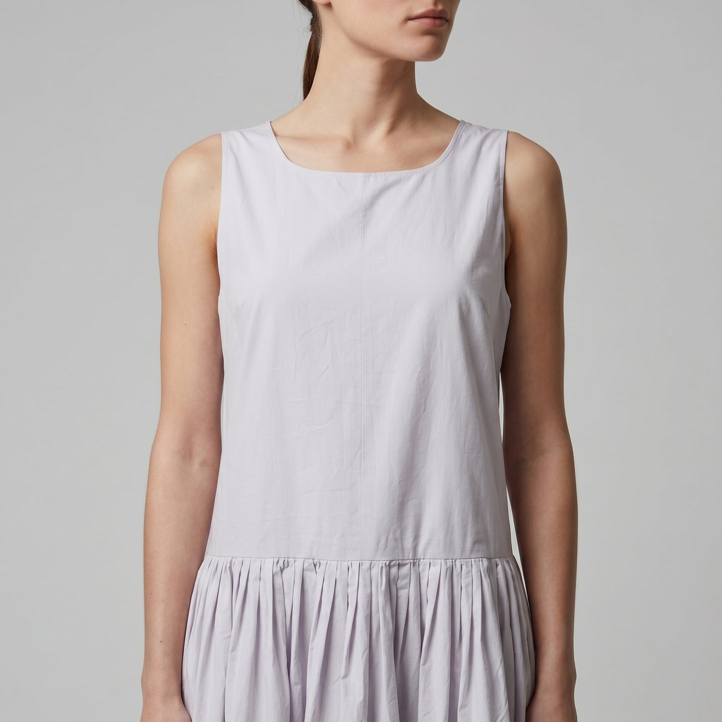 Minimalist Sleeveless Cotton Midi Dress