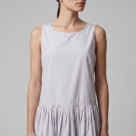 Minimalist Sleeveless Cotton Midi Dress