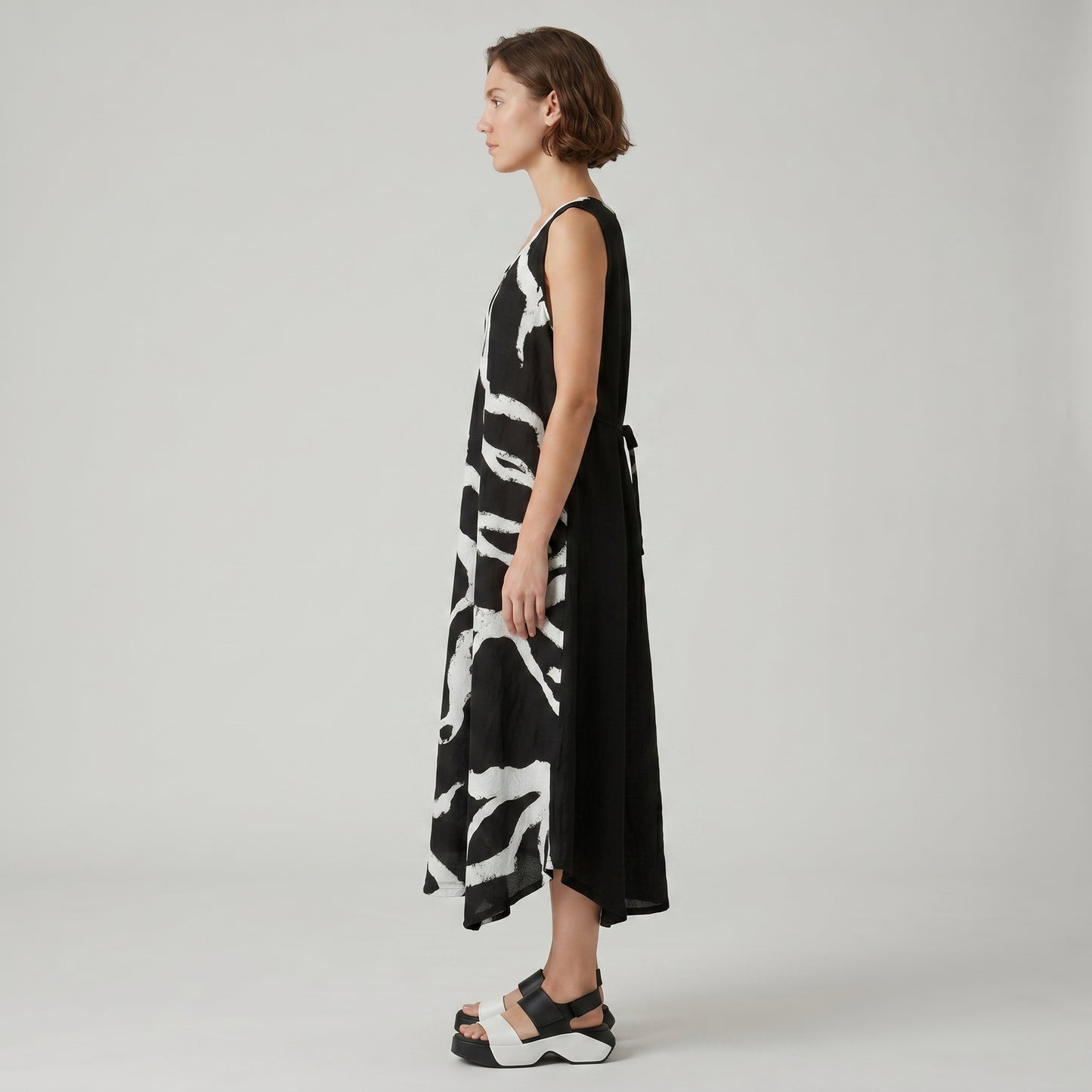 Abstract Print A-Line Dress