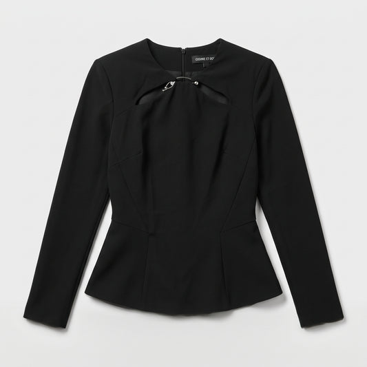 Structured Cutout Peplum Top