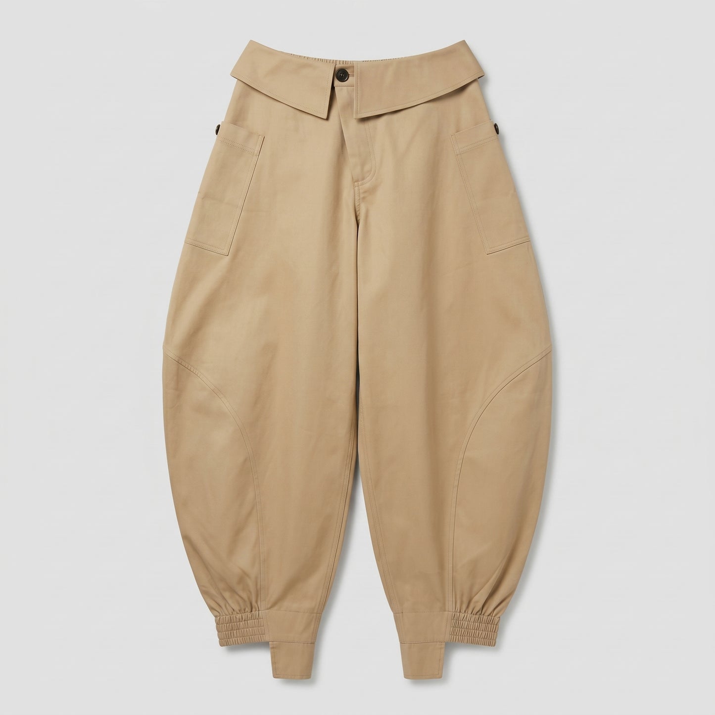 Sculptural High-Waisted Cargo Trousers