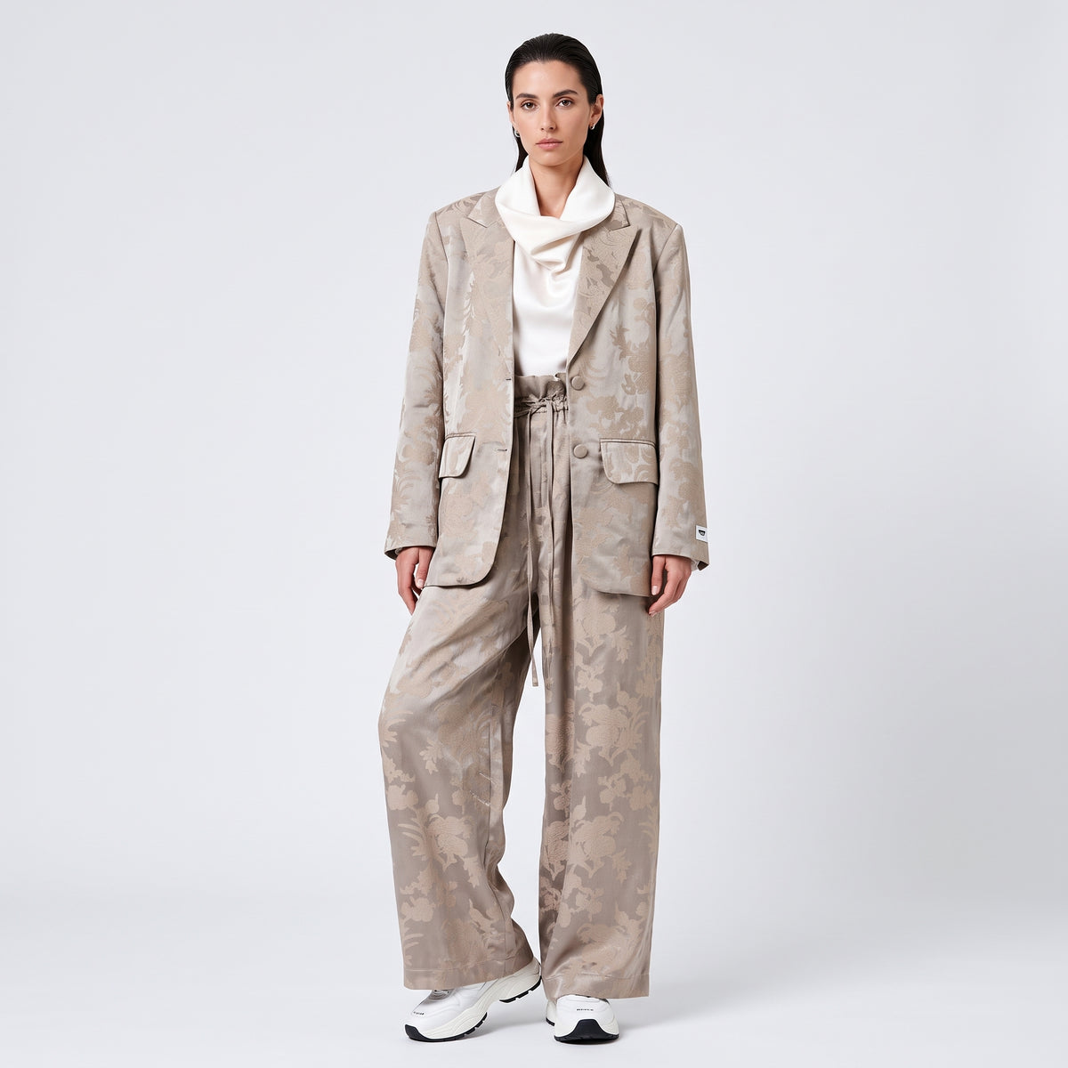 Floral Jacquard Tailored Blazer