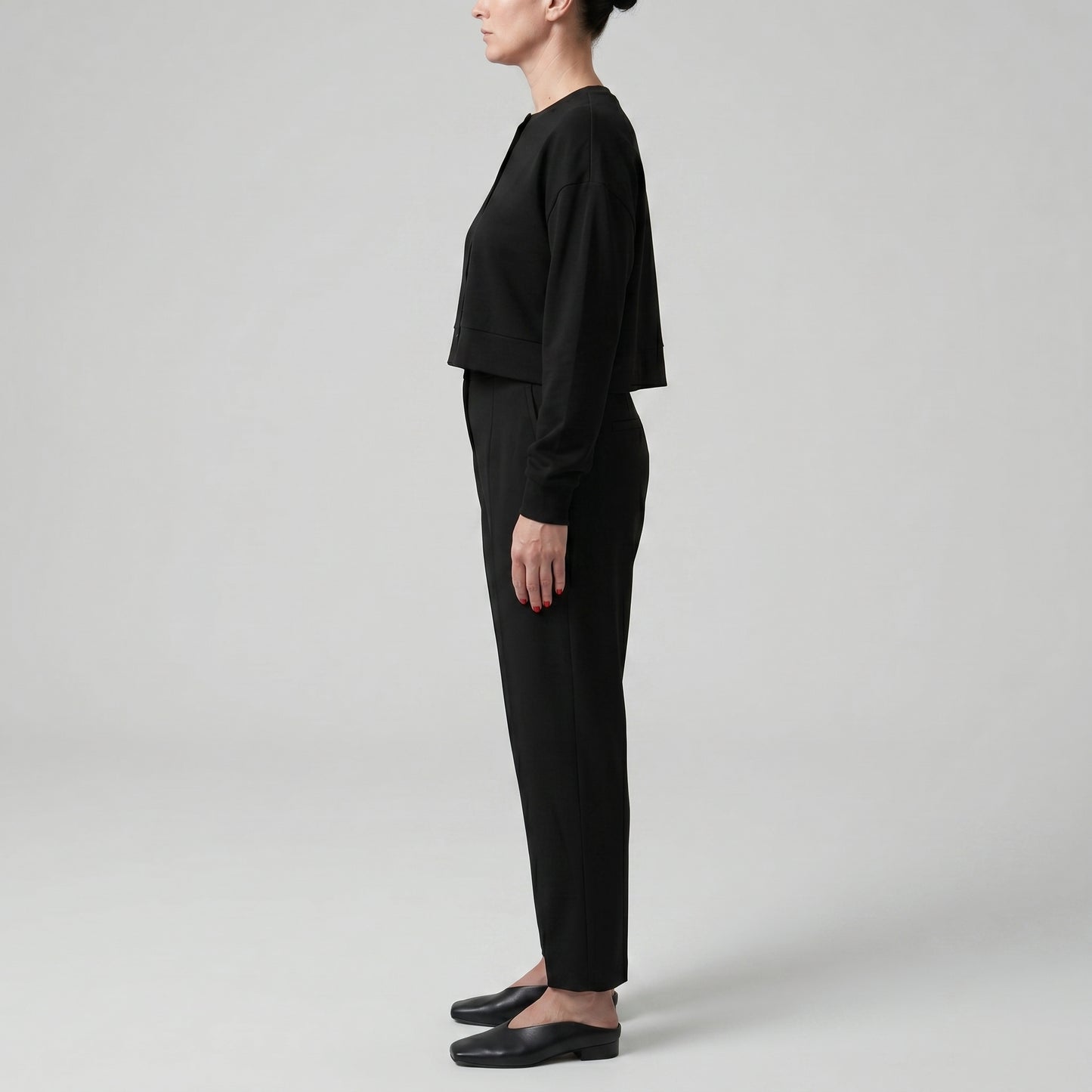 Minimalist Black Cropped Cardigan