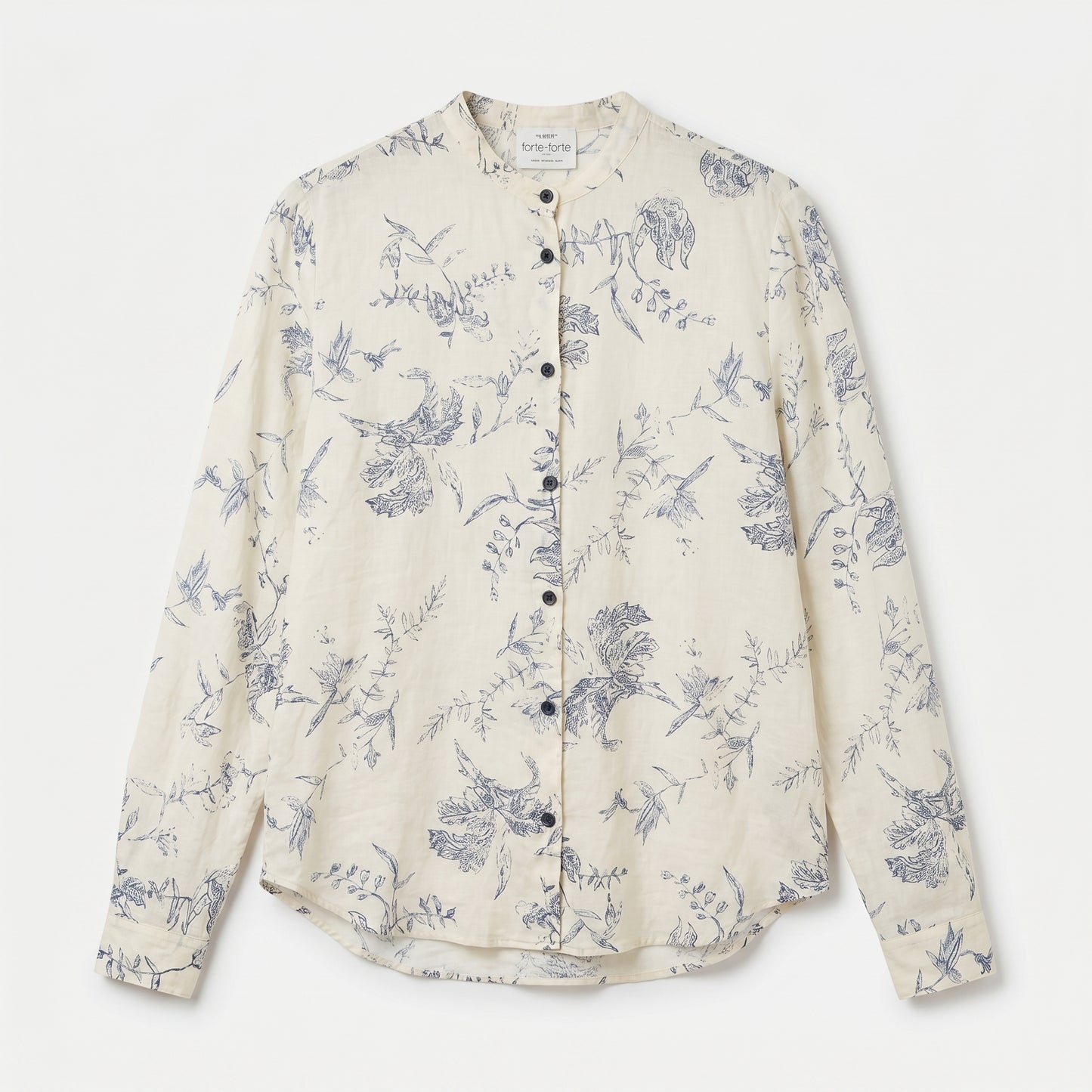 Floral Print Mandarin Collar Shirt