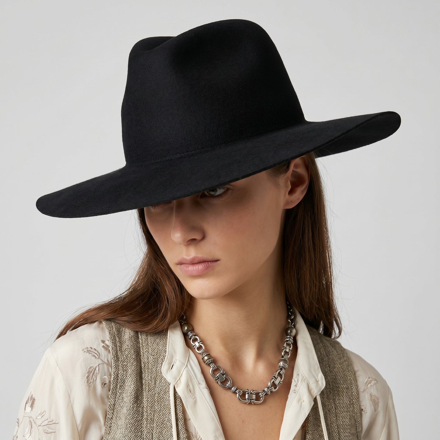 Classic Wide Brim Fedora Hat