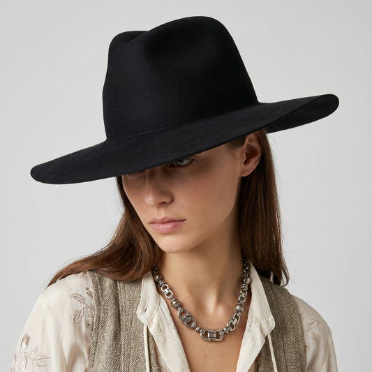 Classic Wide Brim Fedora Hat