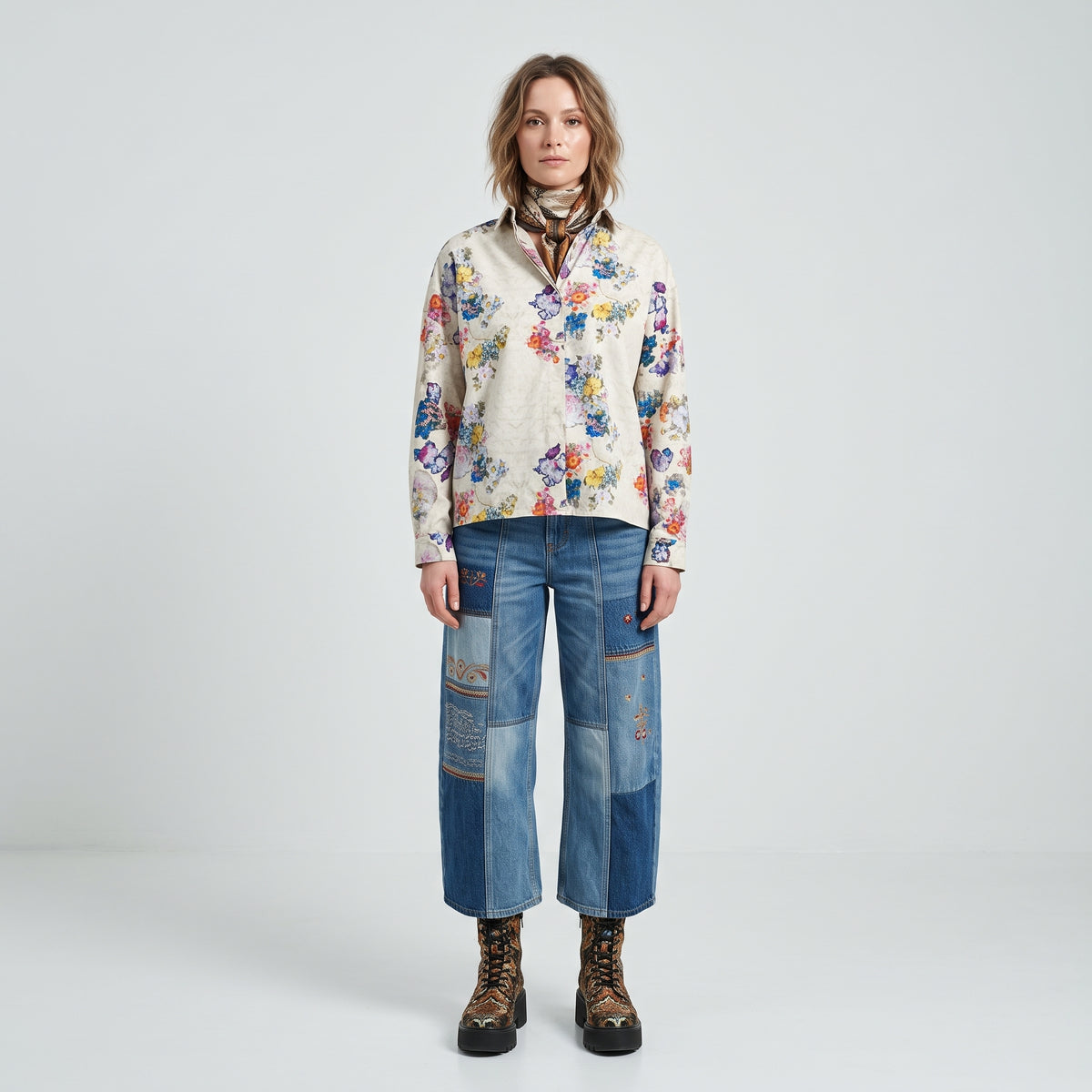 Floral Print Button-Down Shirt