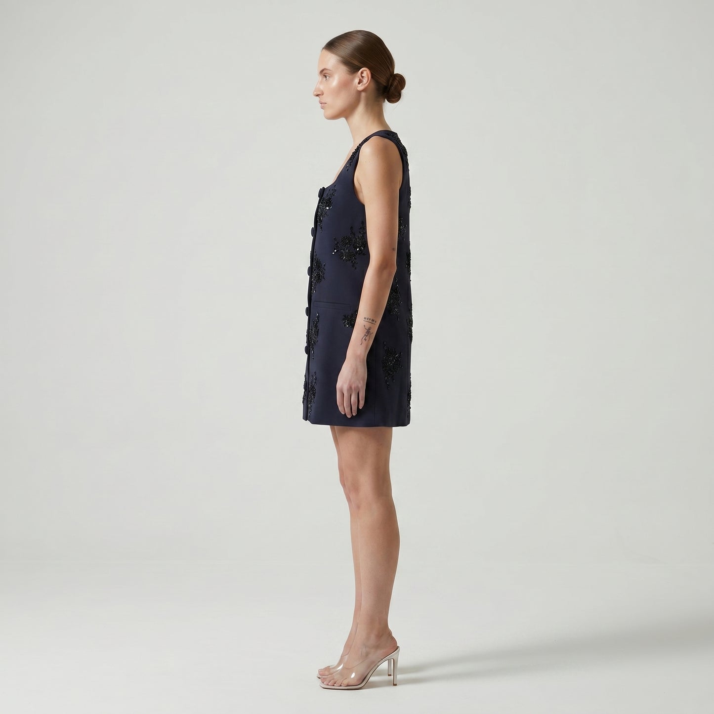 Embellished Navy Tailored Vest