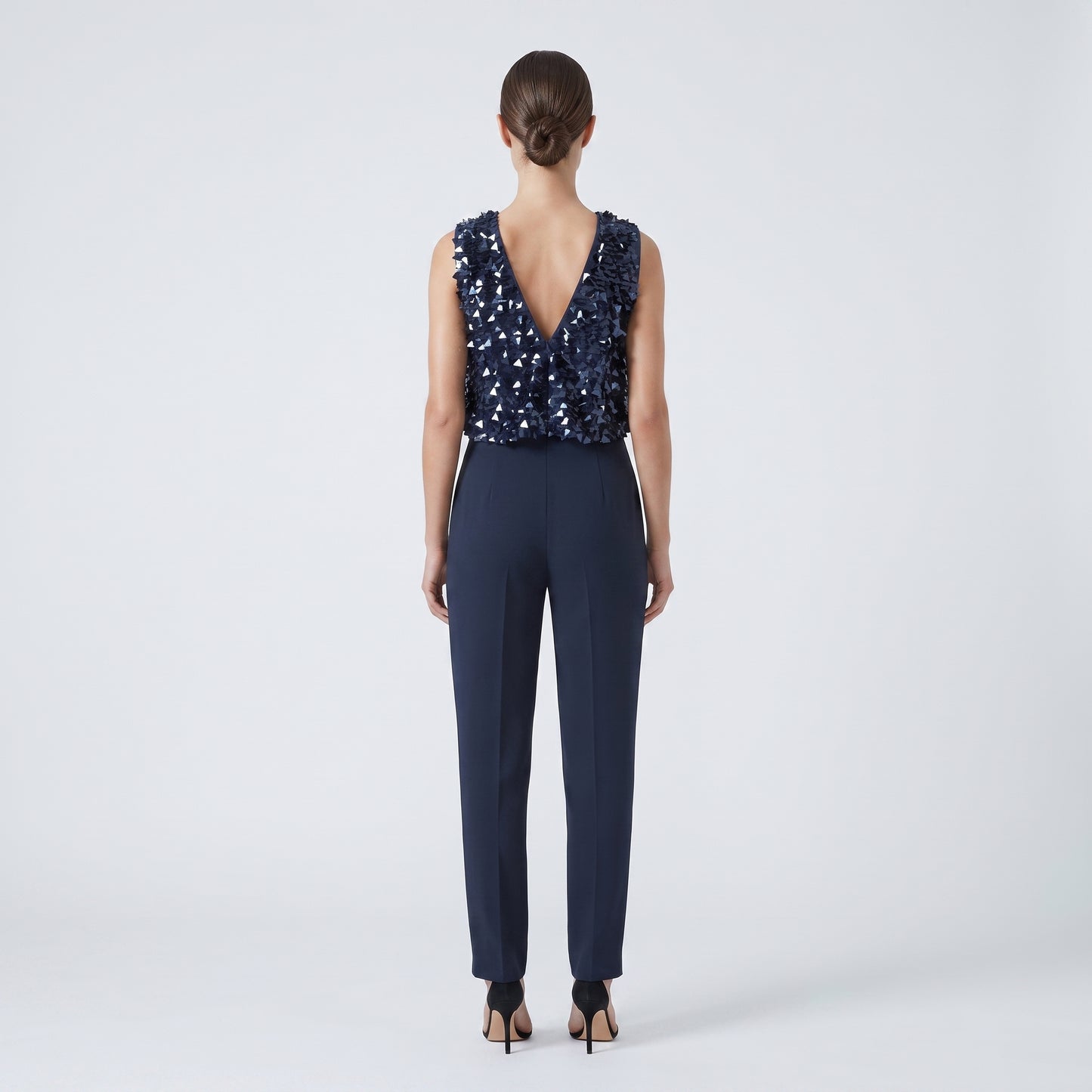 Embellished Navy Evening Jumpsuit