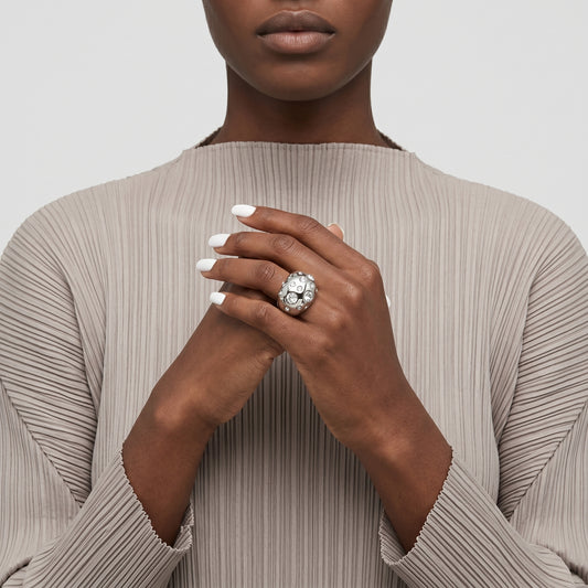 Crystal Embellished Silver Ring