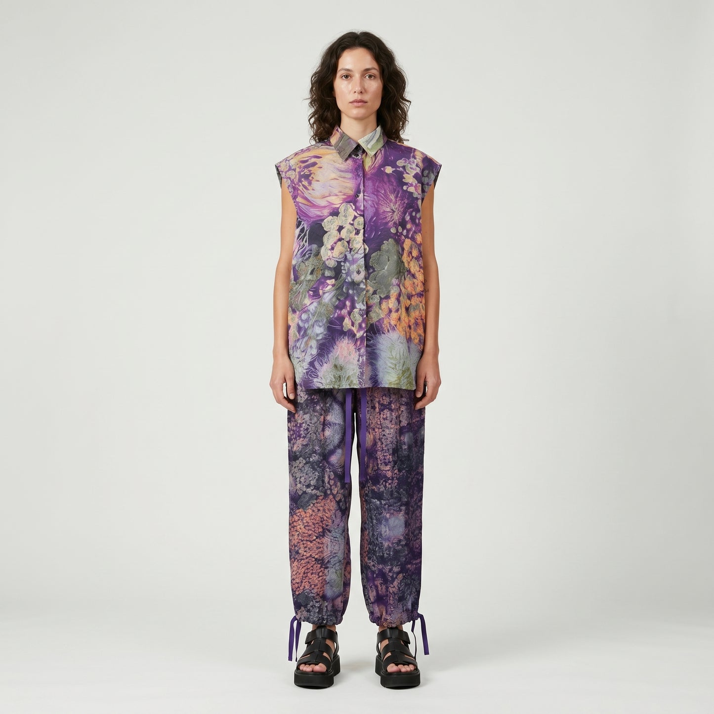 Abstract Print Sleeveless Shirt