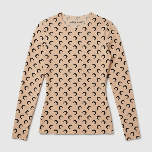Moon Print Long Sleeve Top