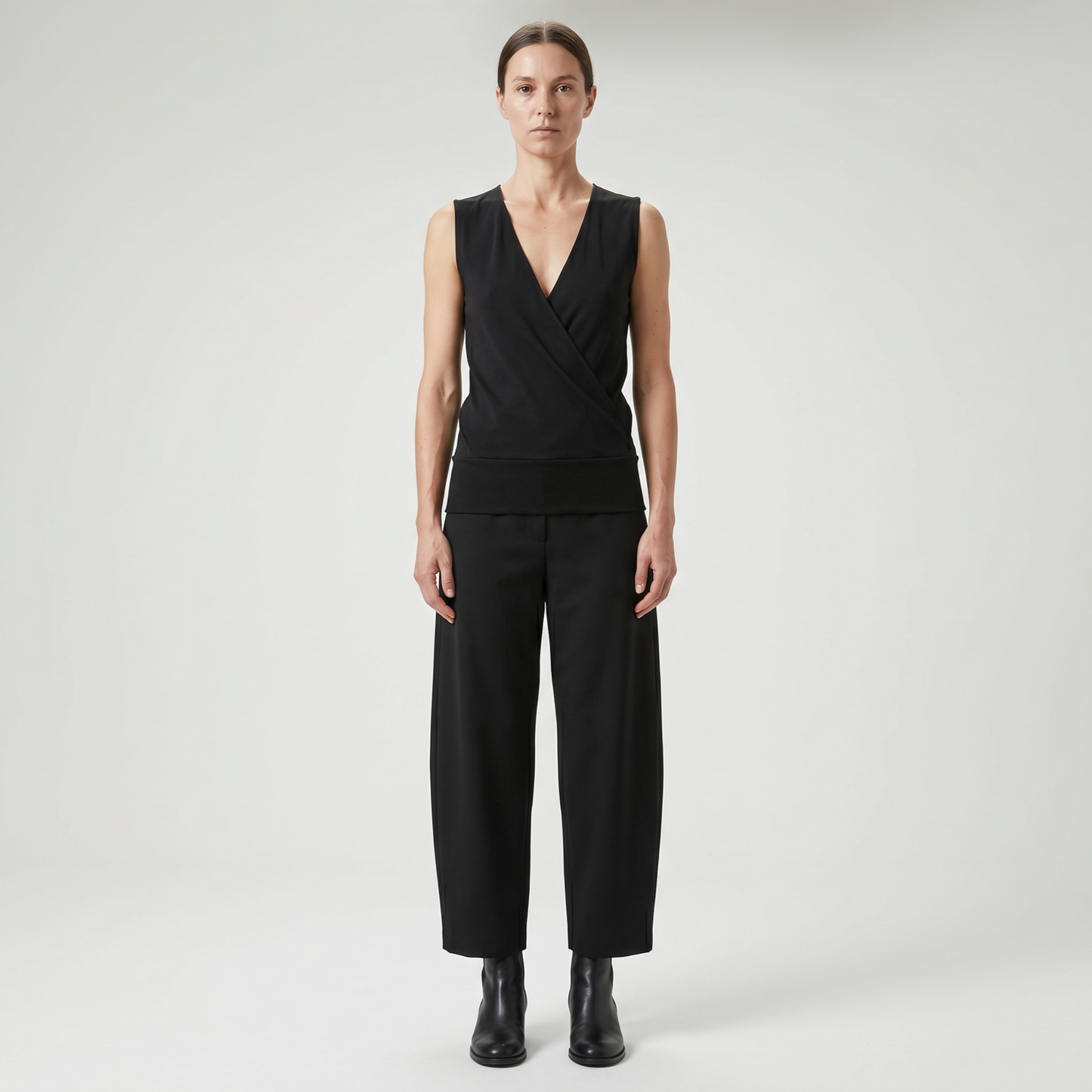 Sleeveless V-Neck Wrap Vest