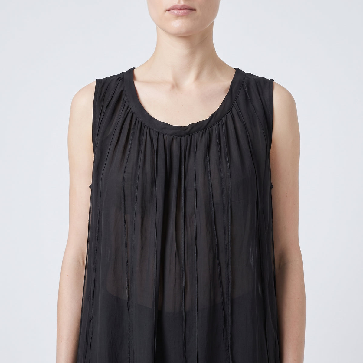 Black Fringe Detailed Sleeveless Top