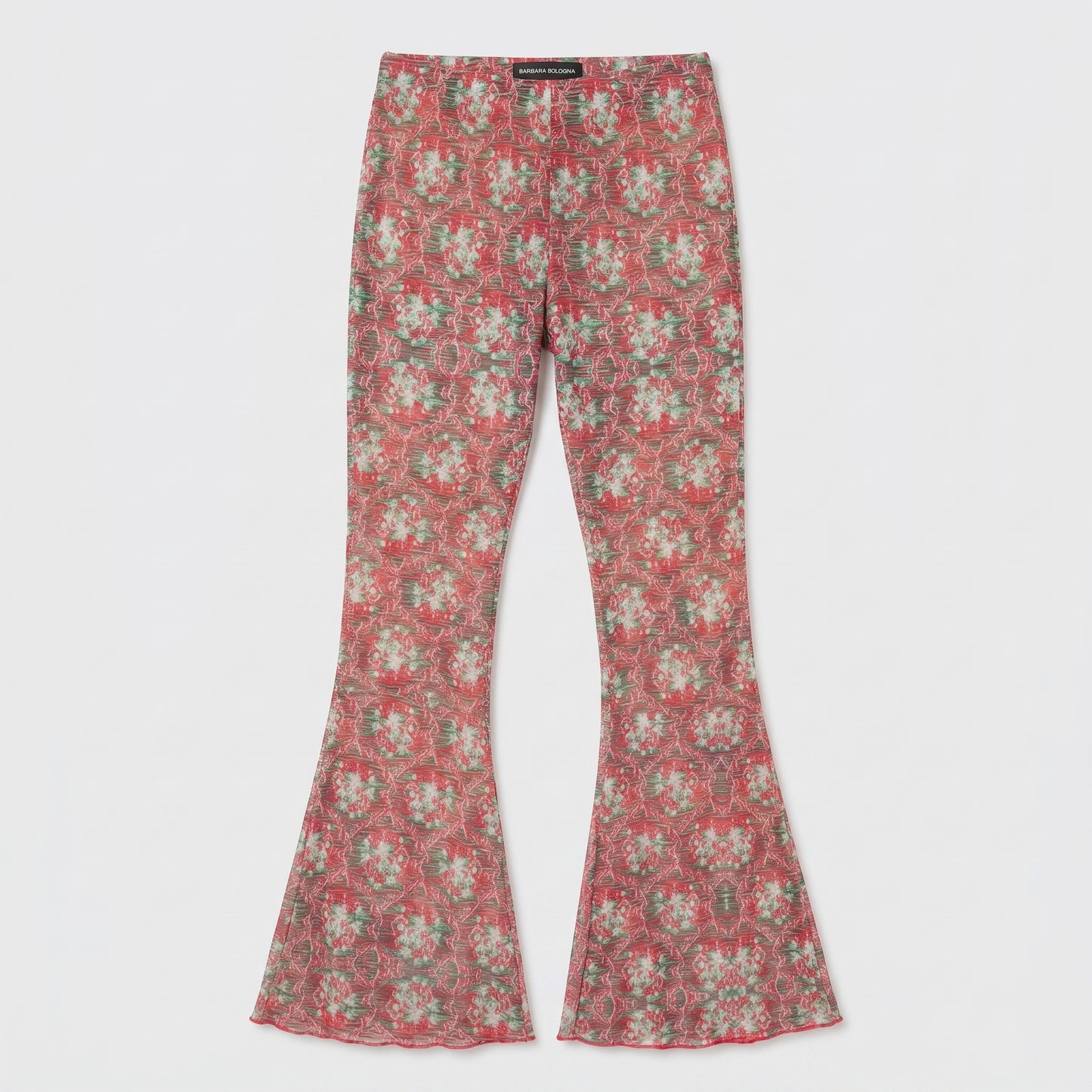 Floral Pattern Flared Trousers
