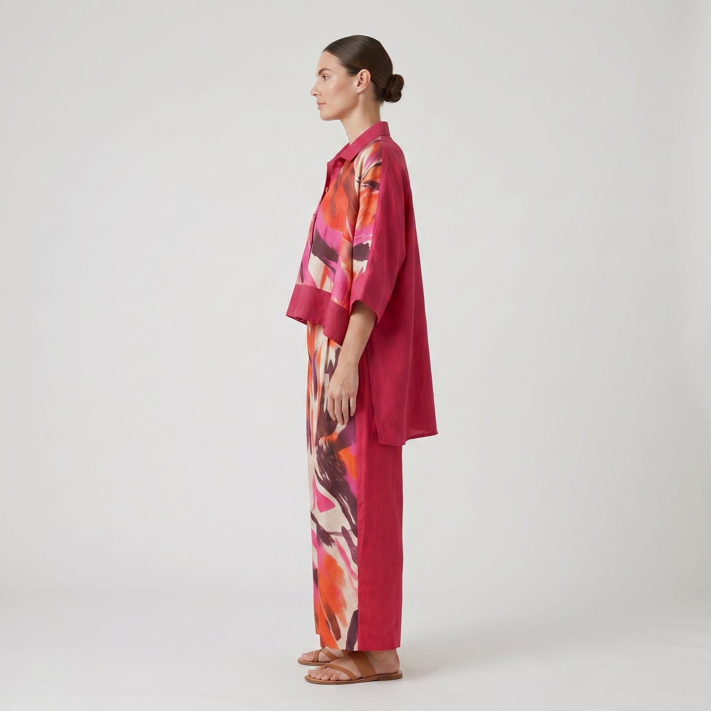Abstract Print Wide Leg Trousers