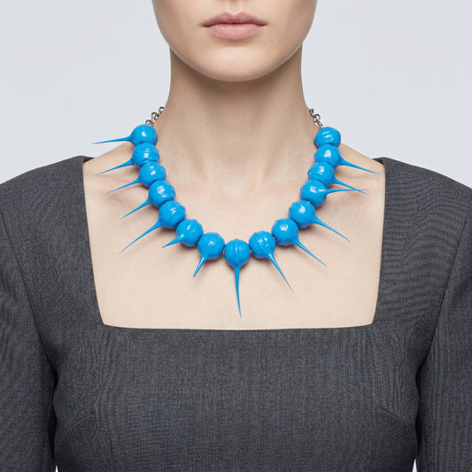Vibrant Spiked Resin Statement Necklace