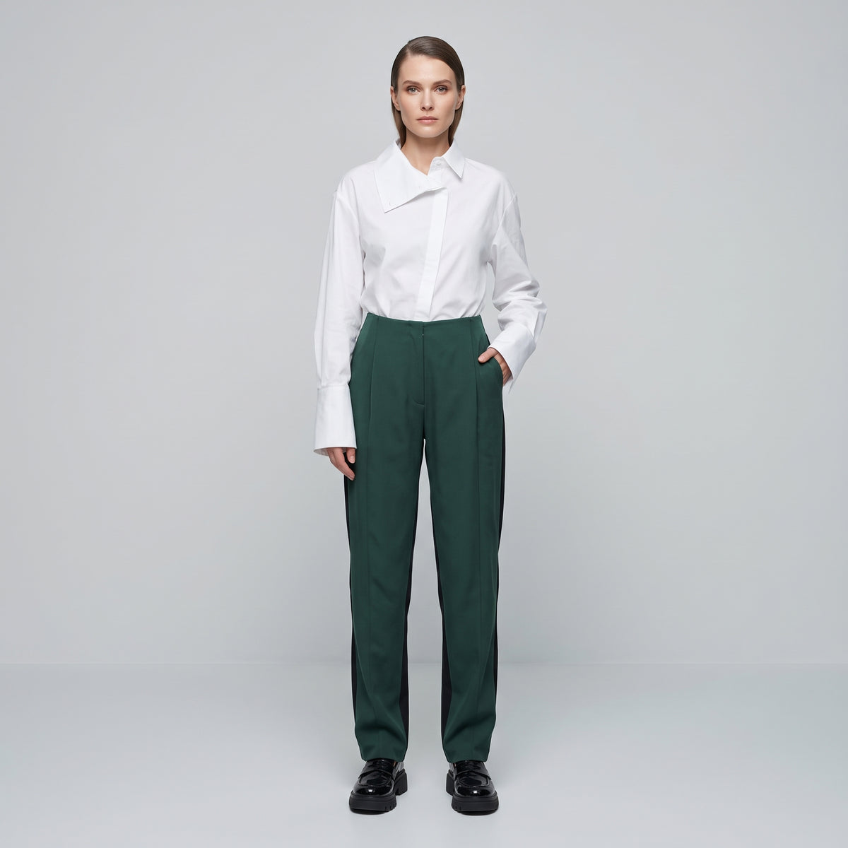 Tailored High-Waist Tuxedo Trousers