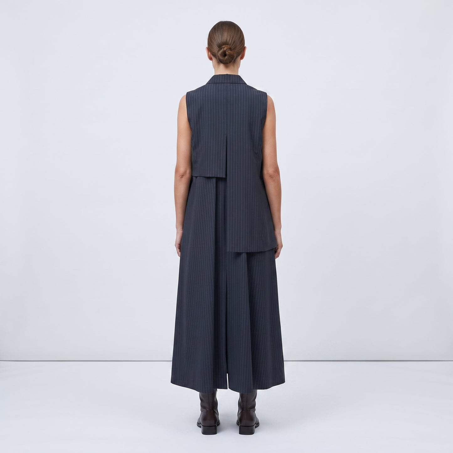 Tailored Pinstripe Sleeveless Coat