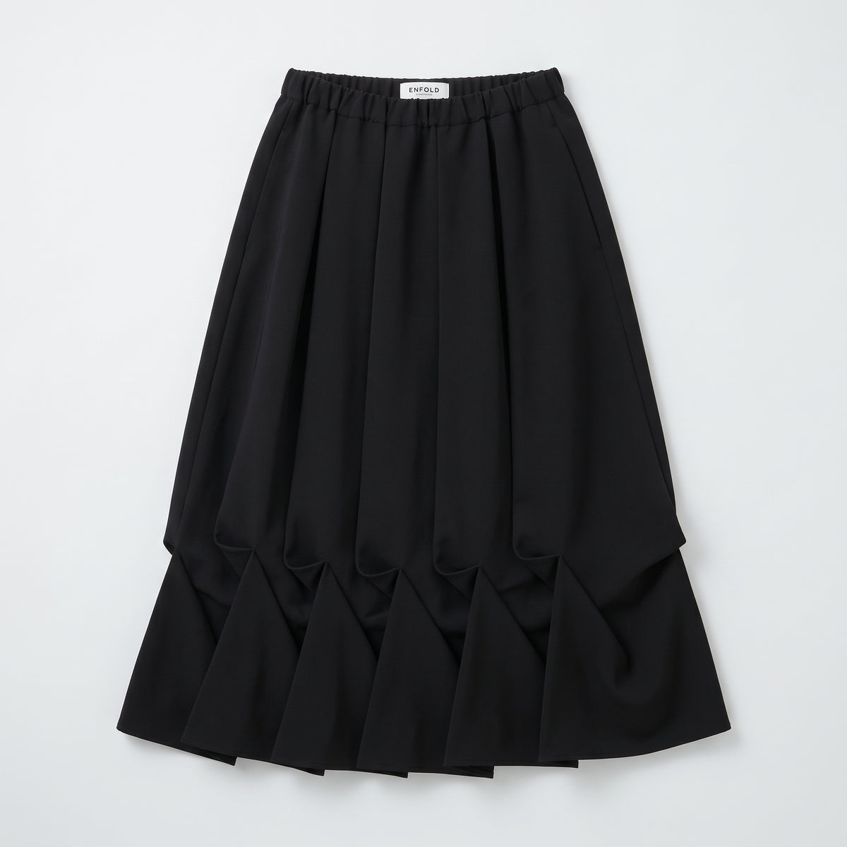 Pleated Hem Midi Skirt