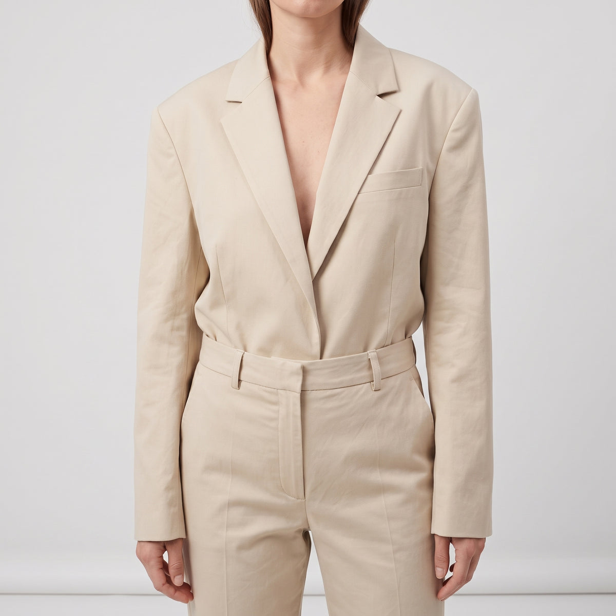 Tailored Cream Cropped Trousers