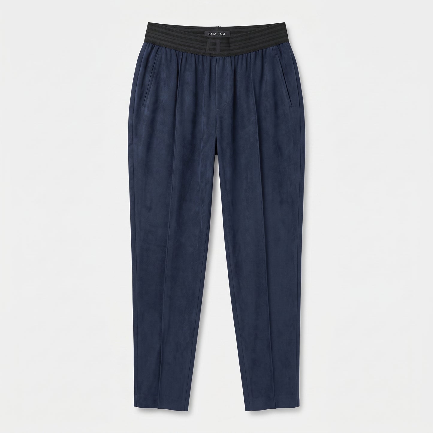 Navy Suede Jogger Trousers