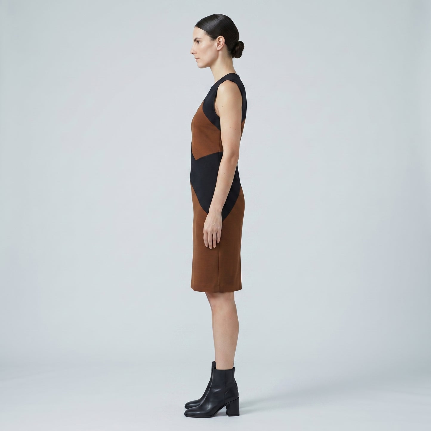 Geometric Color-Block Knit Dress