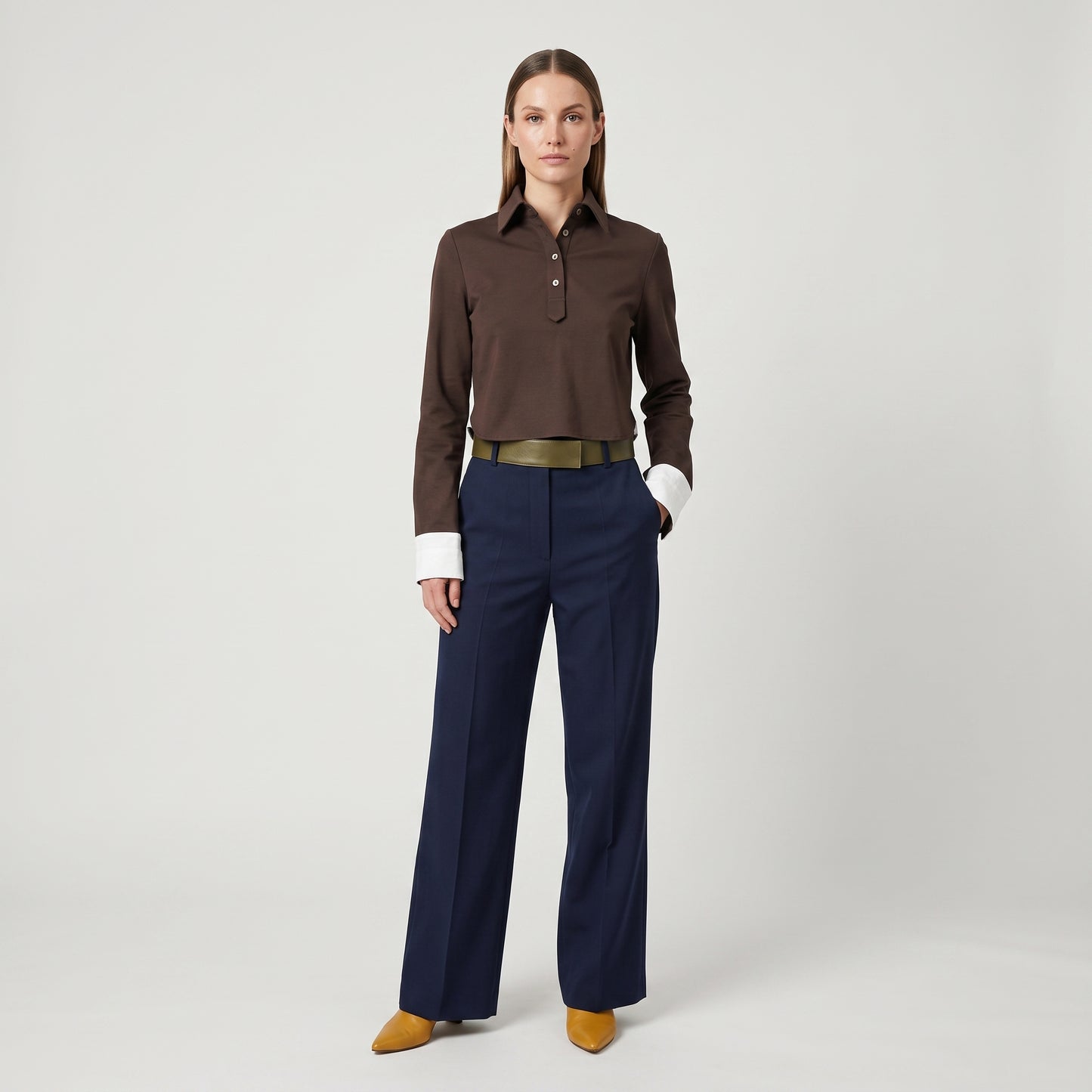 Contrast Cuff Polo Shirt