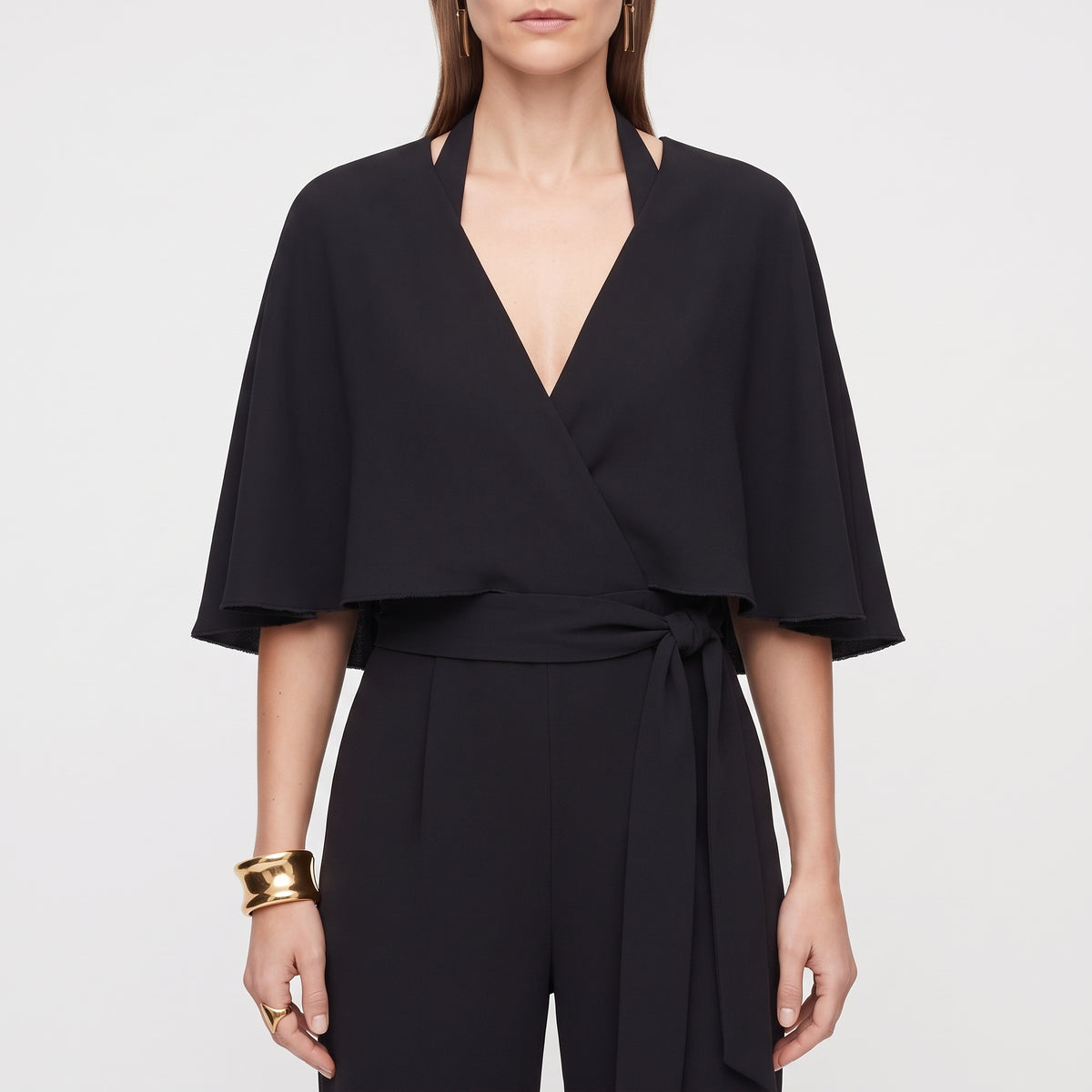 Elegant Cold Shoulder Belted Jumpsuit