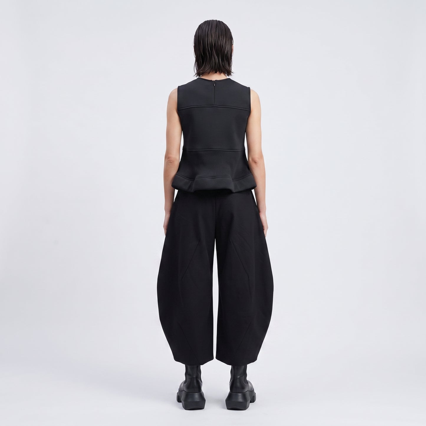 Structured Peplum Sleeveless Shell