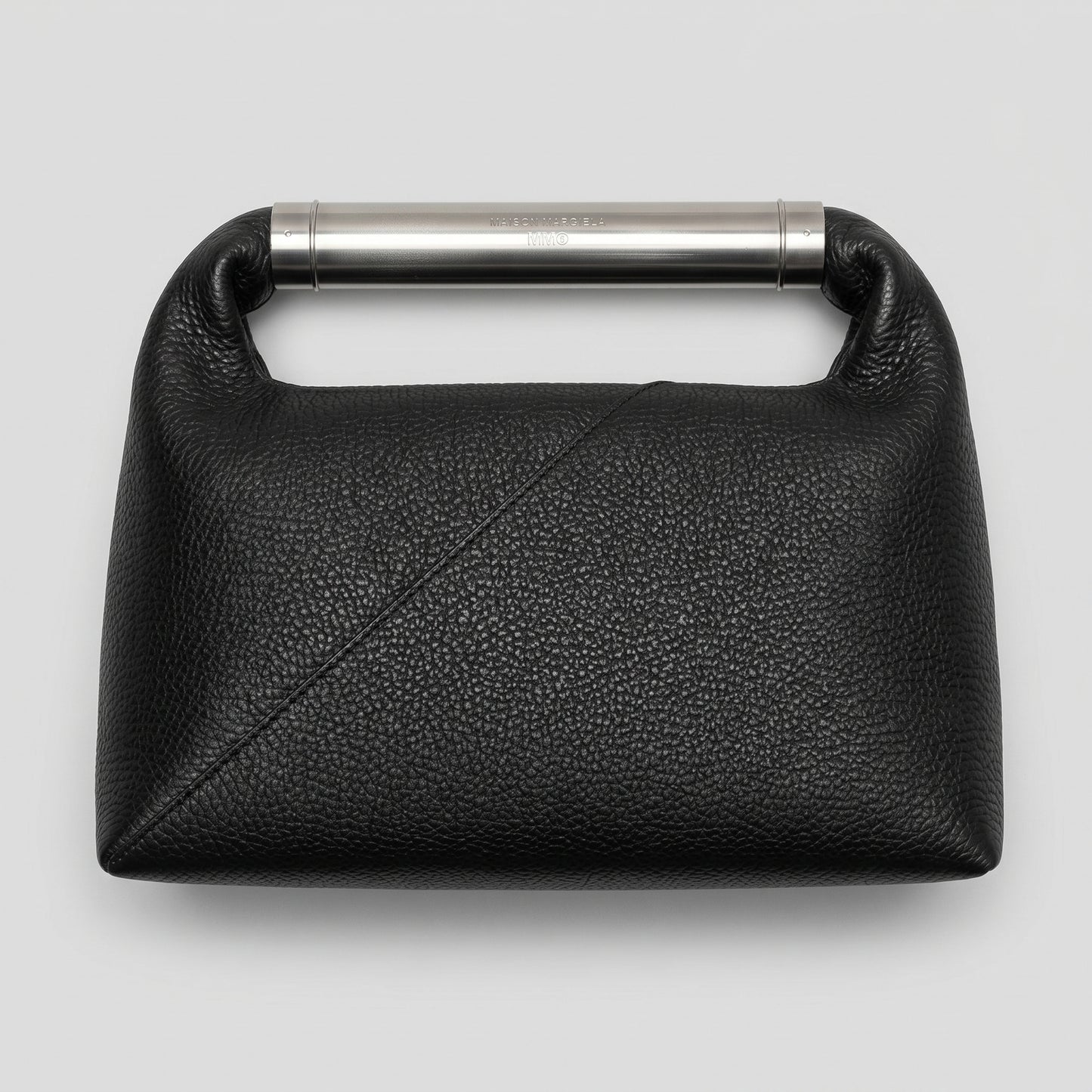 Metal Bar Leather Handbag