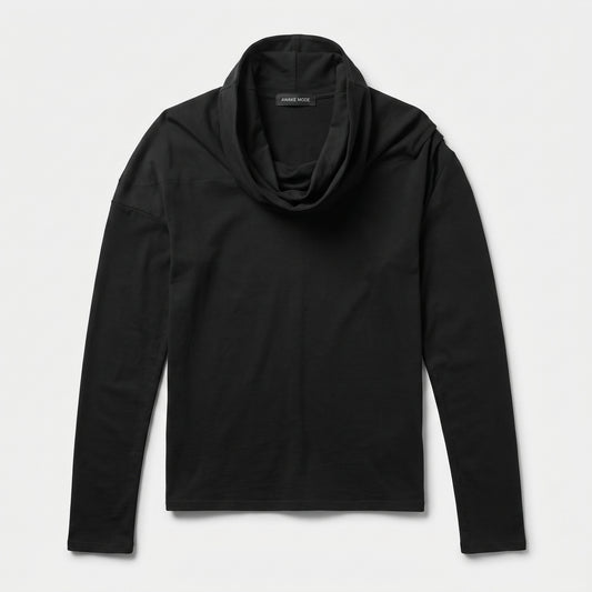 Draped Neck Long Sleeve Top