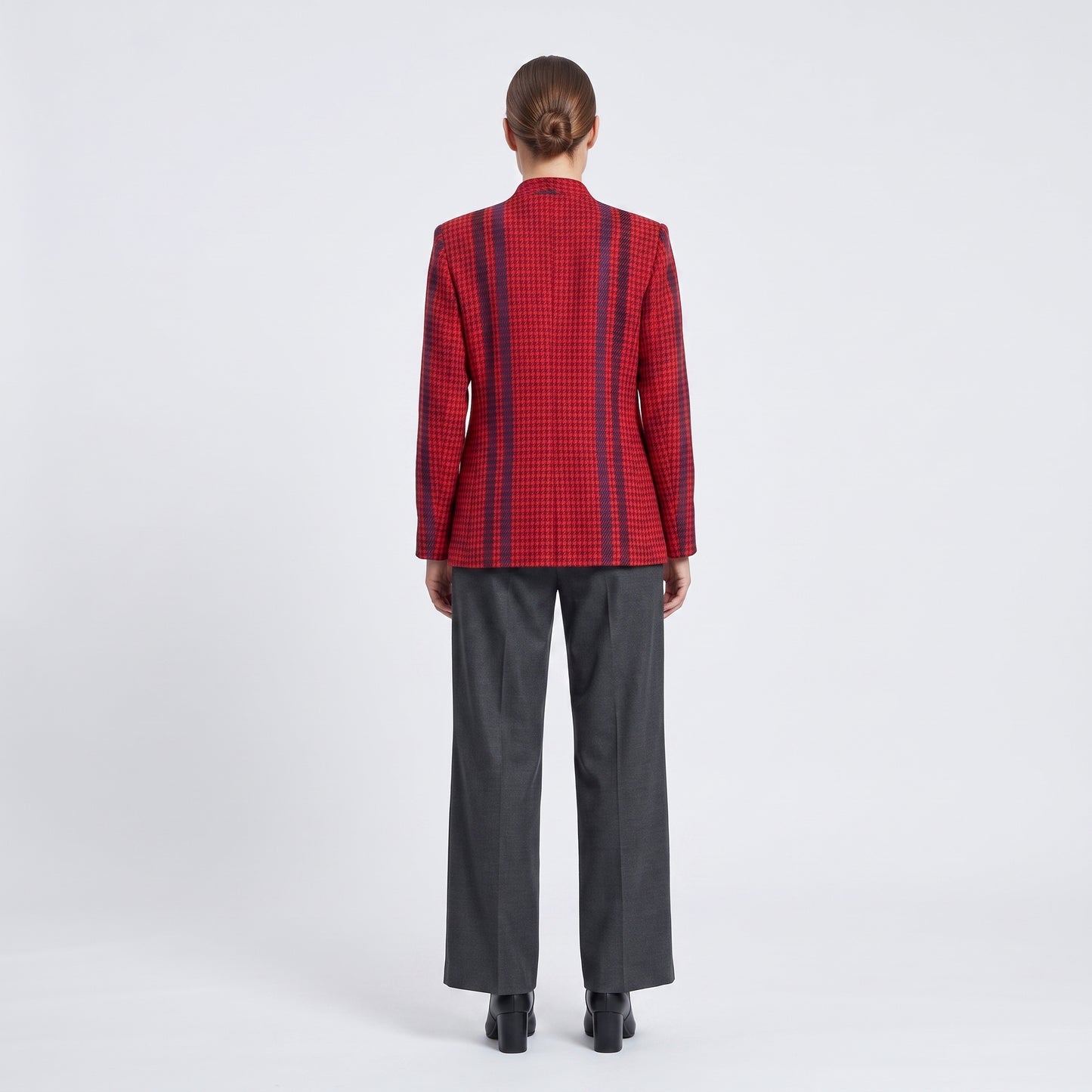 Red Houndstooth Tailored Jacket