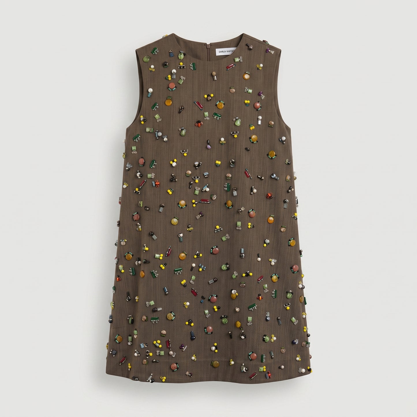 Embellished Sleeveless Shift Dress