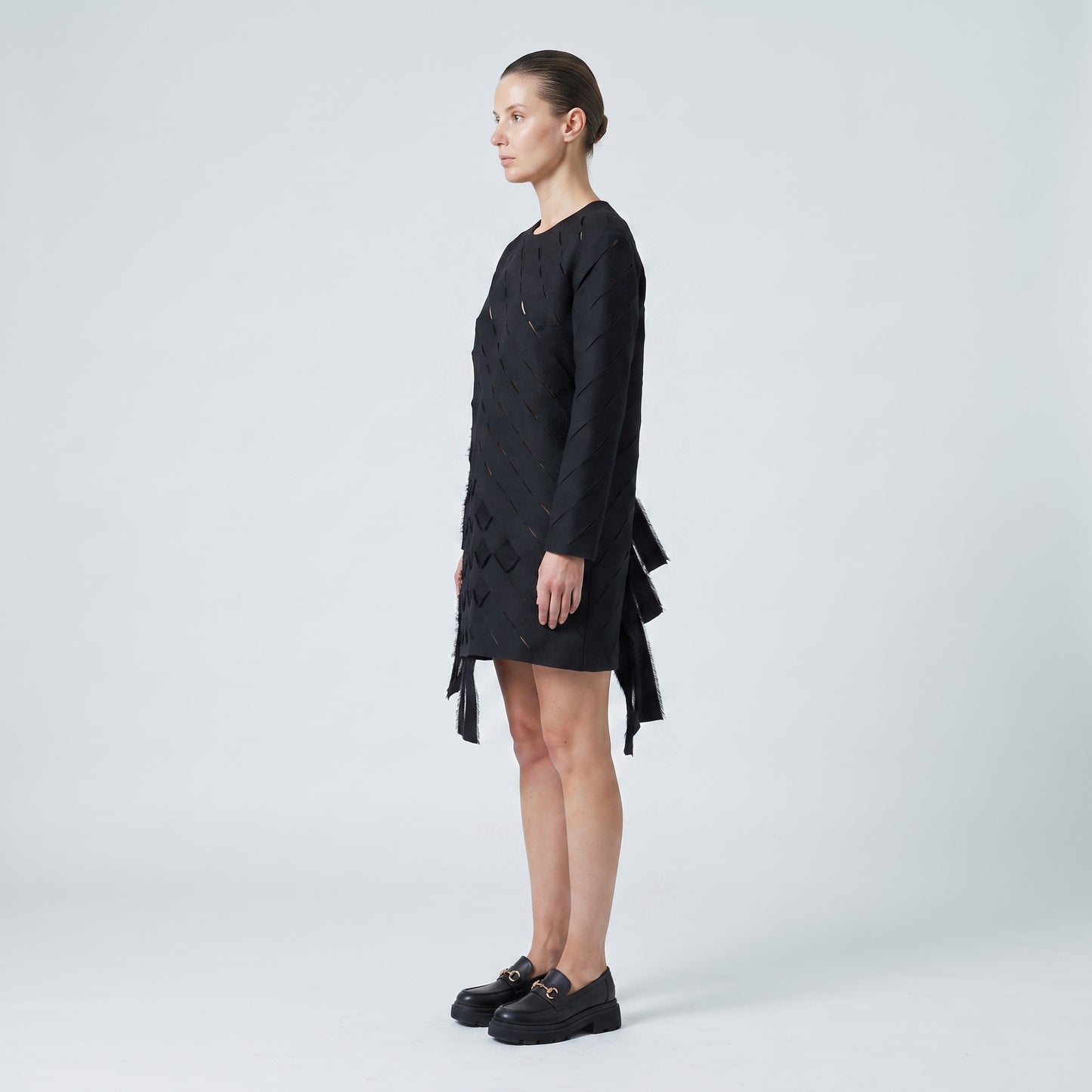 Abstract Cutout Long Sleeve Top