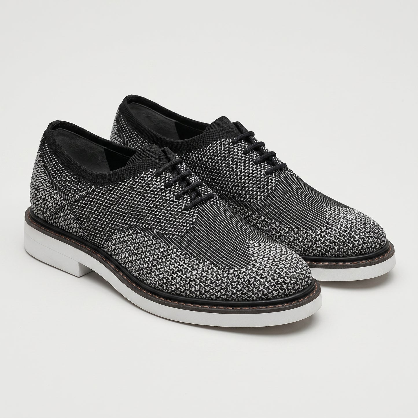Textured Knit Lace-Up Oxfords