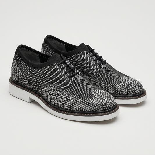 Textured Knit Lace-Up Oxfords