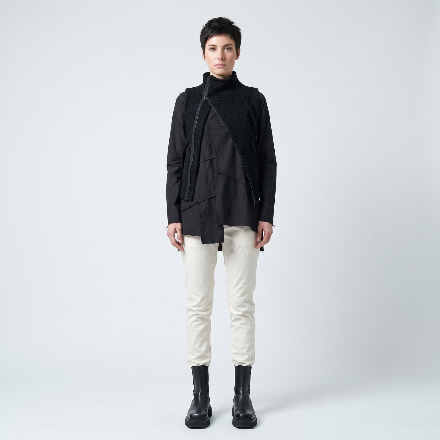 Tailored Cream Pleated Trousers