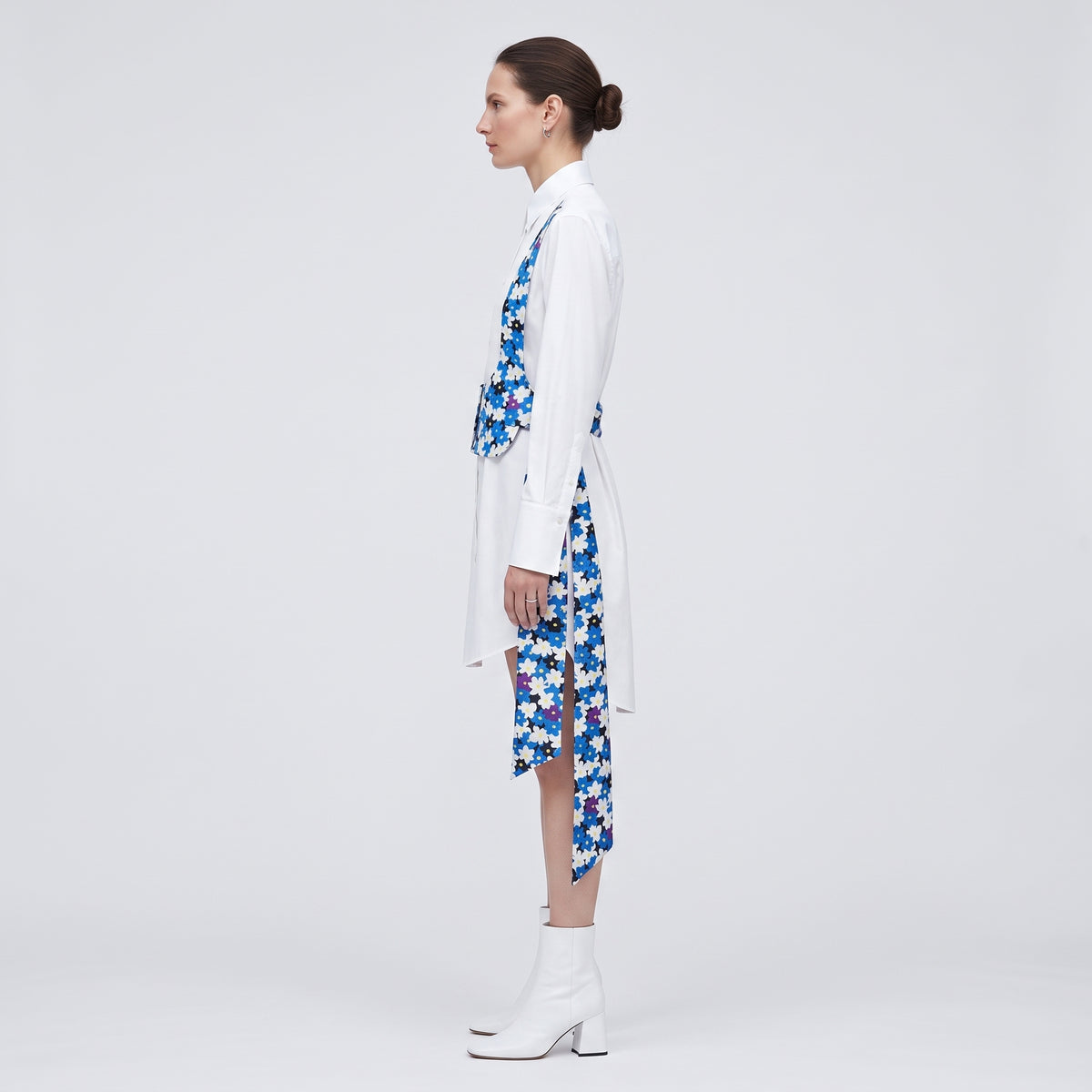 Floral Corset Detail Shirt Dress