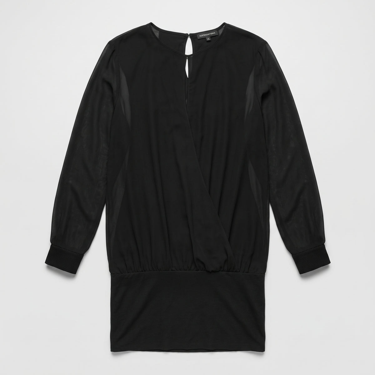 Elegant Black Wrap Blouse