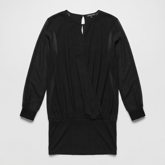 Elegant Black Wrap Blouse