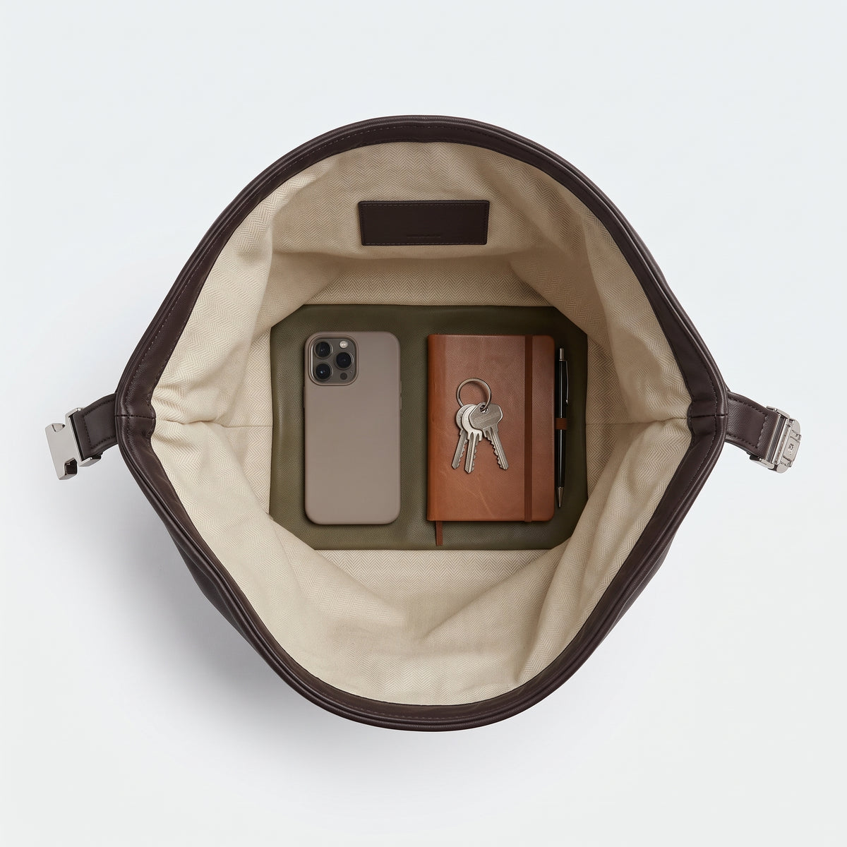 Soft Leather Buckle Hobo Bag