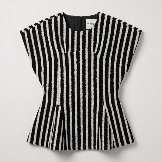 Structured Striped Peplum Vest