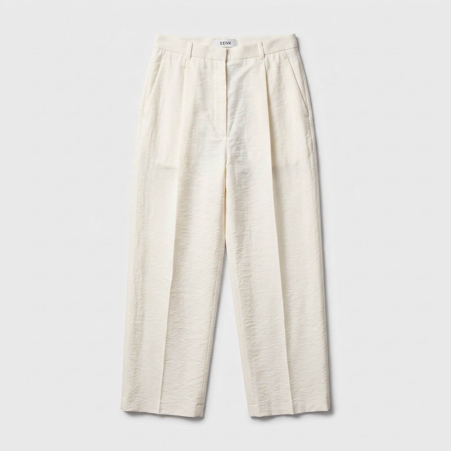 Tailored Cream Wide-Leg Trousers