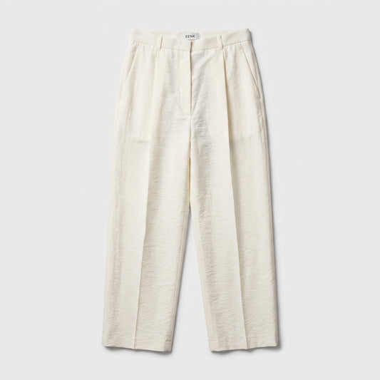 Tailored Cream Wide-Leg Trousers